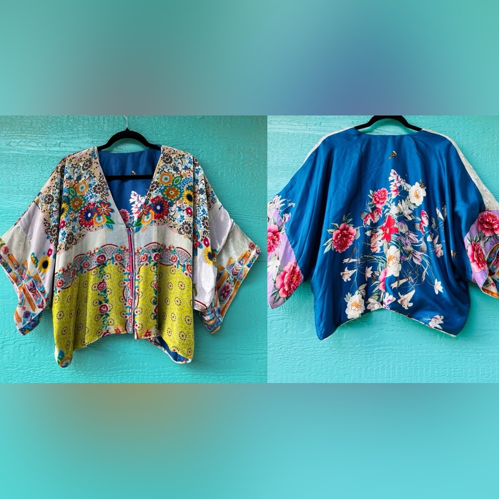 Johnny Was Multicolor Floral Jacket